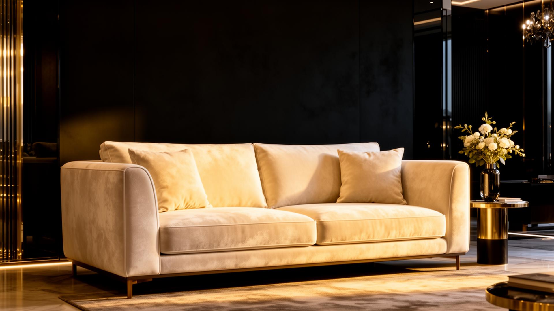 Sofá premium higienizado pela Zenora Clean